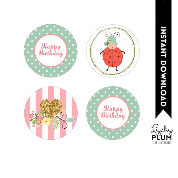 Ladybug Cupcake Toppers / Lovebug Cupcake Toppers / Ladybird | Etsy