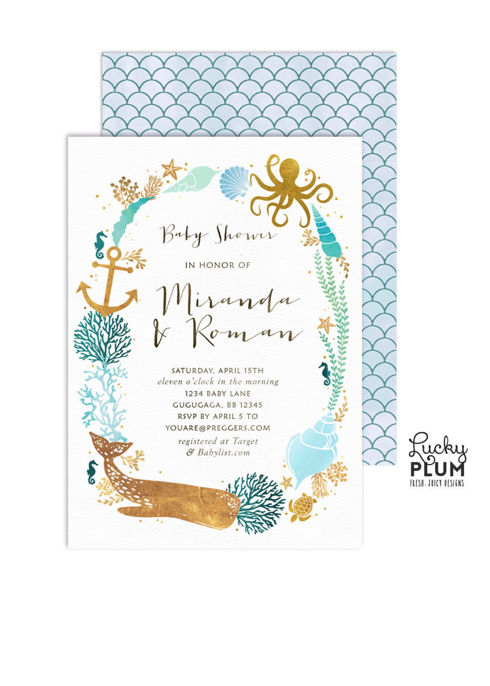 Ocean Baby Shower Invitation / Couples Coed Baby Shower Etsy