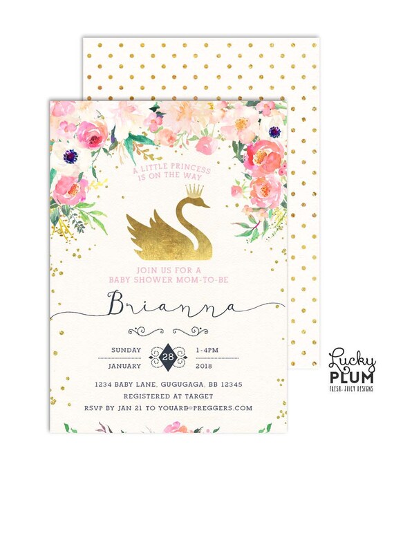 Swan Baby Shower Invitations 5