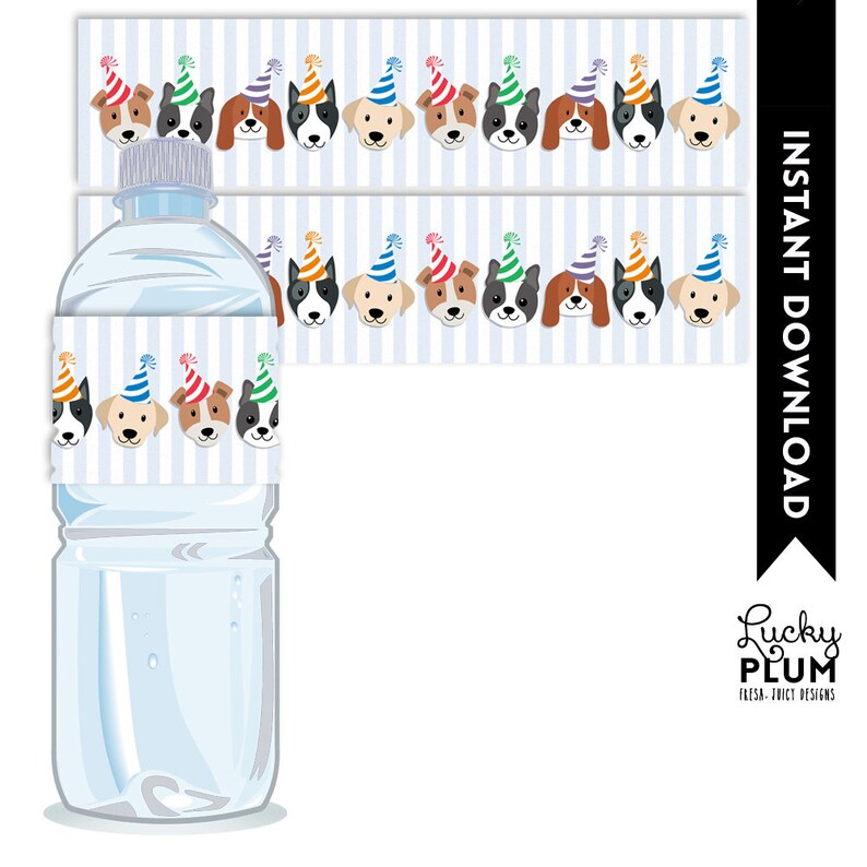 Dog Water Bottle Label / Puppy Water Bottle Label / Doggie Etsy UK