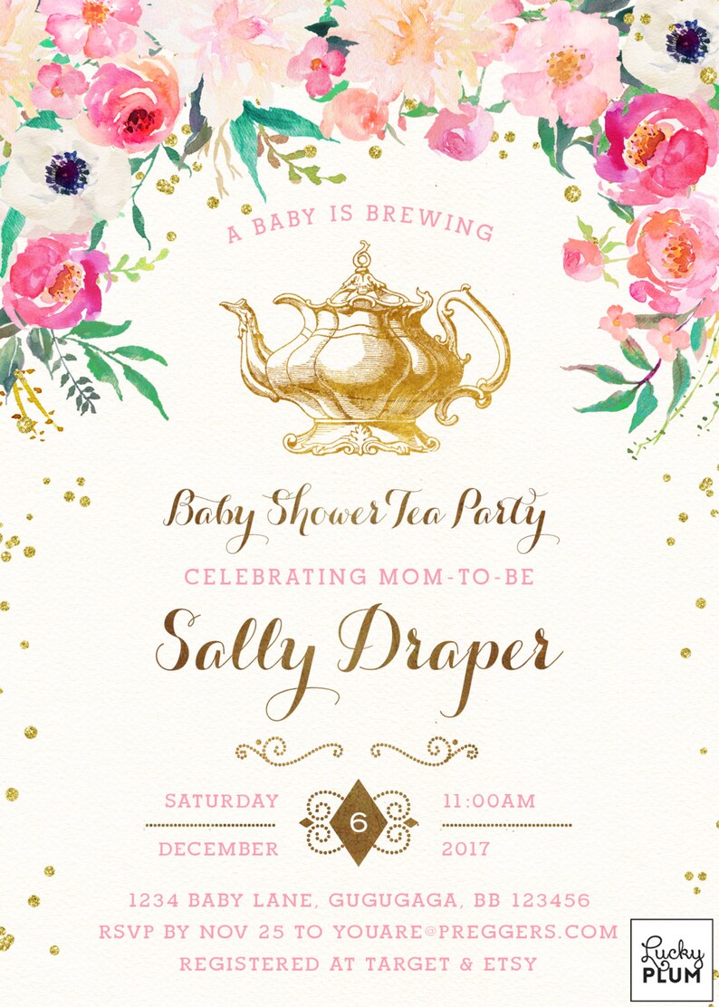 Tea Party Baby Shower Invitation / Couples Baby Shower Etsy