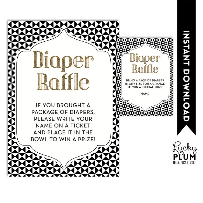 Black and Gold Bridal Shower Invitation / Art Deco Geometric Etsy