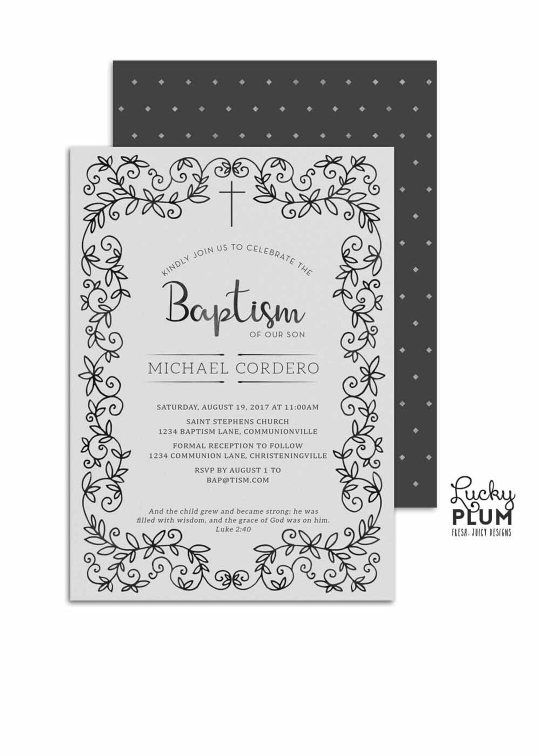 Baptism Invitation / Boy Baptism Invitation / Christening Invitation