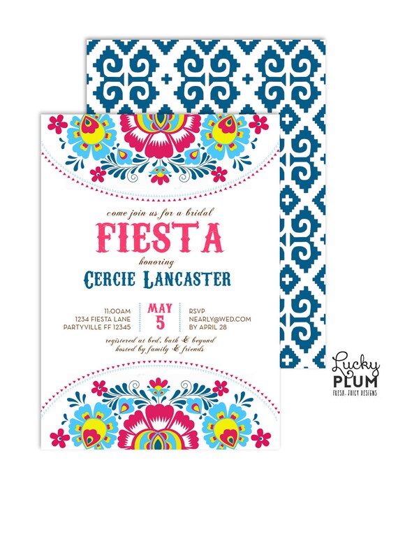 Fiesta Bridal Shower Invitation Bridal Shower Invitation Etsy