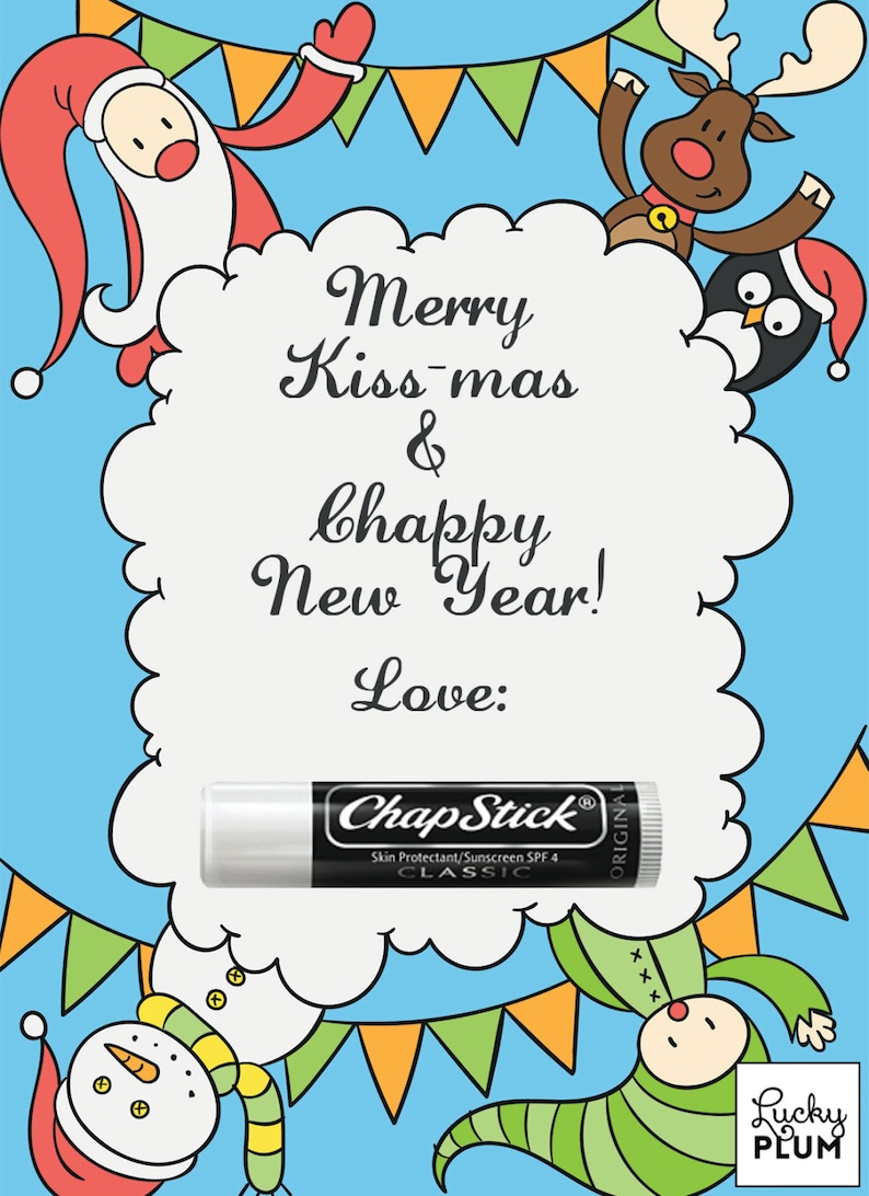 Chapstick Christmas Card Teacher Thank You Card Christmas Etsy