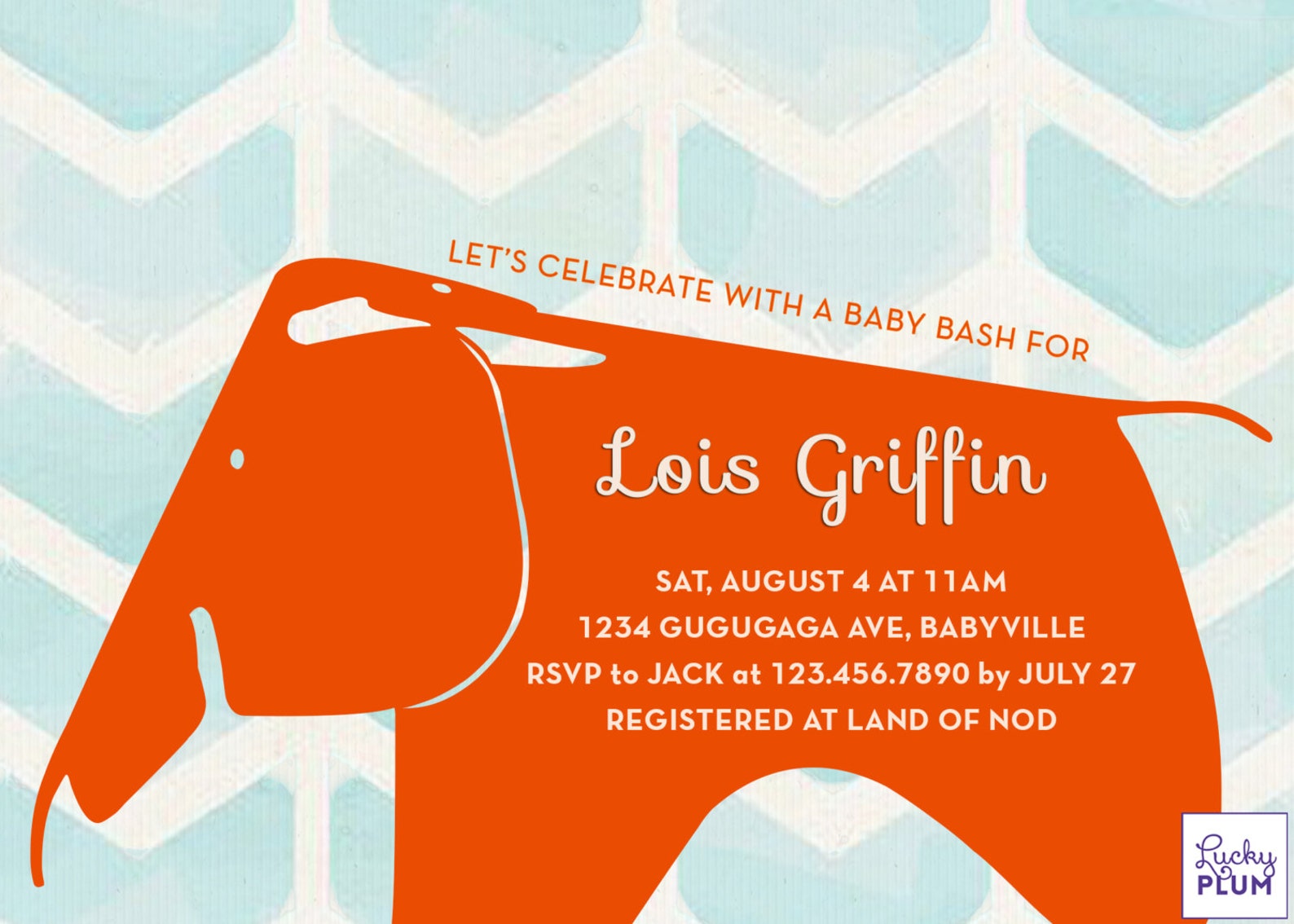Modern Elephant Baby Shower Invitation / Eames Elephant Invite Etsy