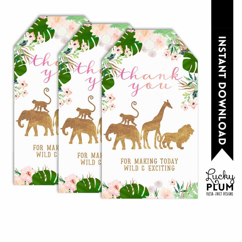 Girl Safari Advice for Parent-to-be / Pink Gold Jungle Advice for Parent-to-be / Floral Animals Baby Shower Games / DIY Printable SF05 image 7