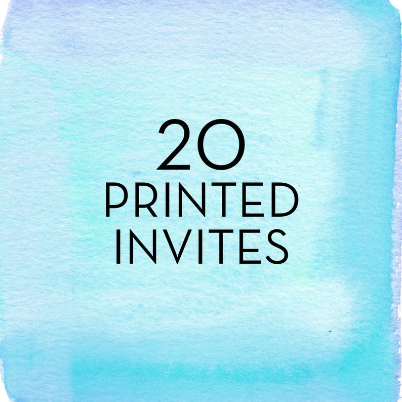 20, 5x7 Invitations with White Envelopes Professionally Printed image 1