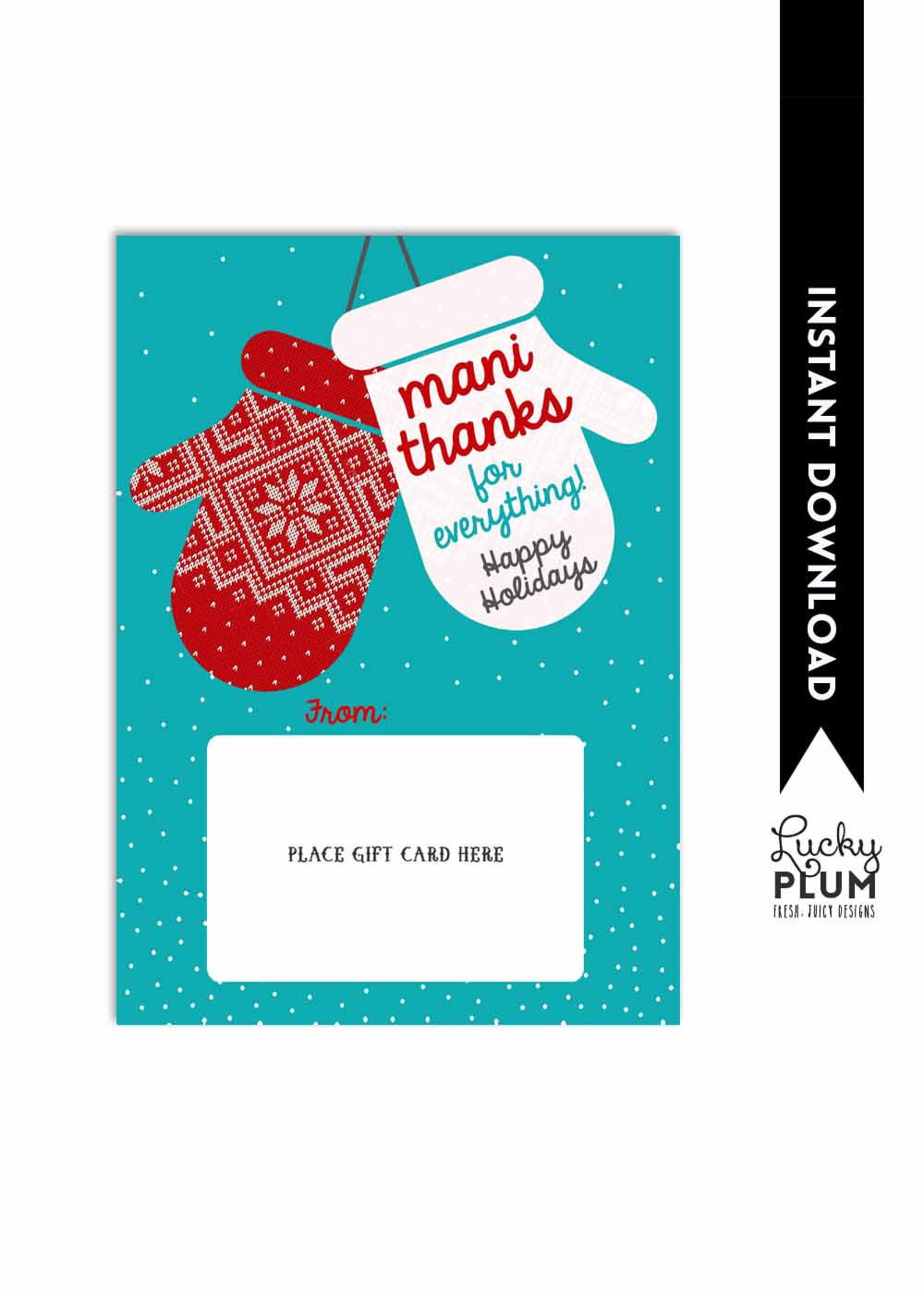 Mani Pedi Gift Card Holder Mani Thanks For All You Do Etsy