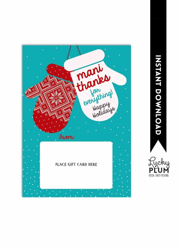Mani Pedi Gift Card Holder Mani Thanks For All You Do Etsy