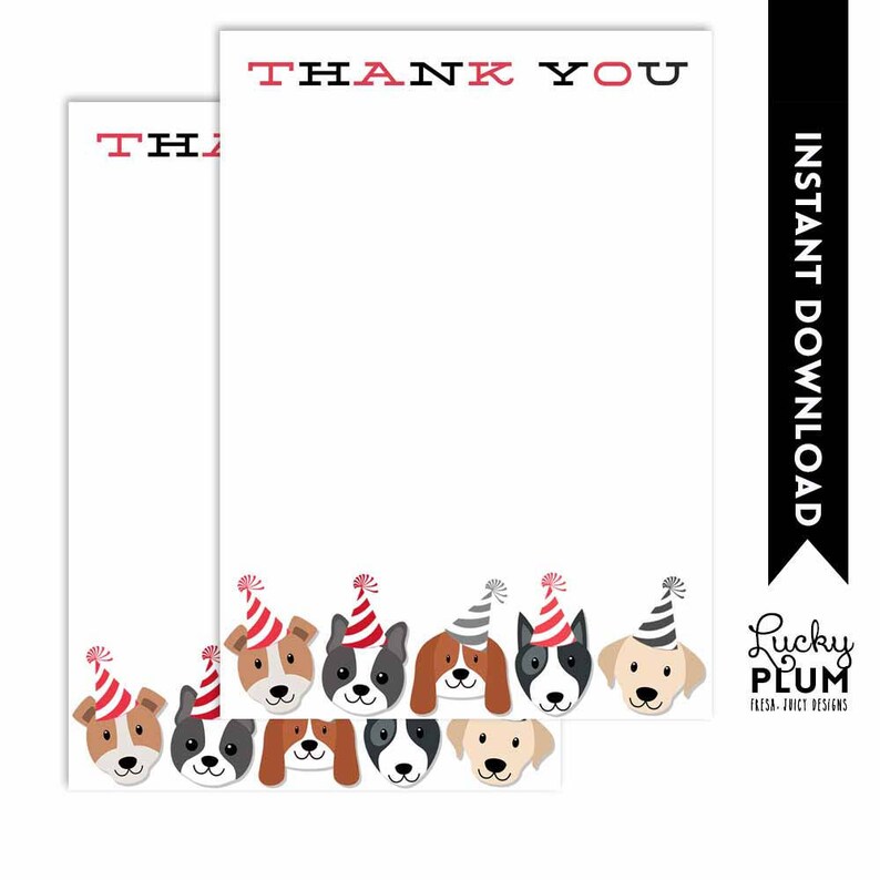 Dog Thank You Note Card / Puppy Thank You Note Card / Doggie Etsy