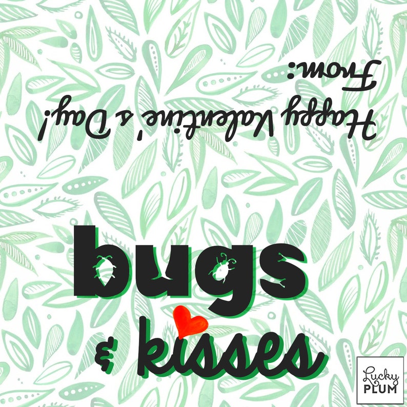 Bugs Kisses Valentine Printable Bugs Valentine Printable Etsy