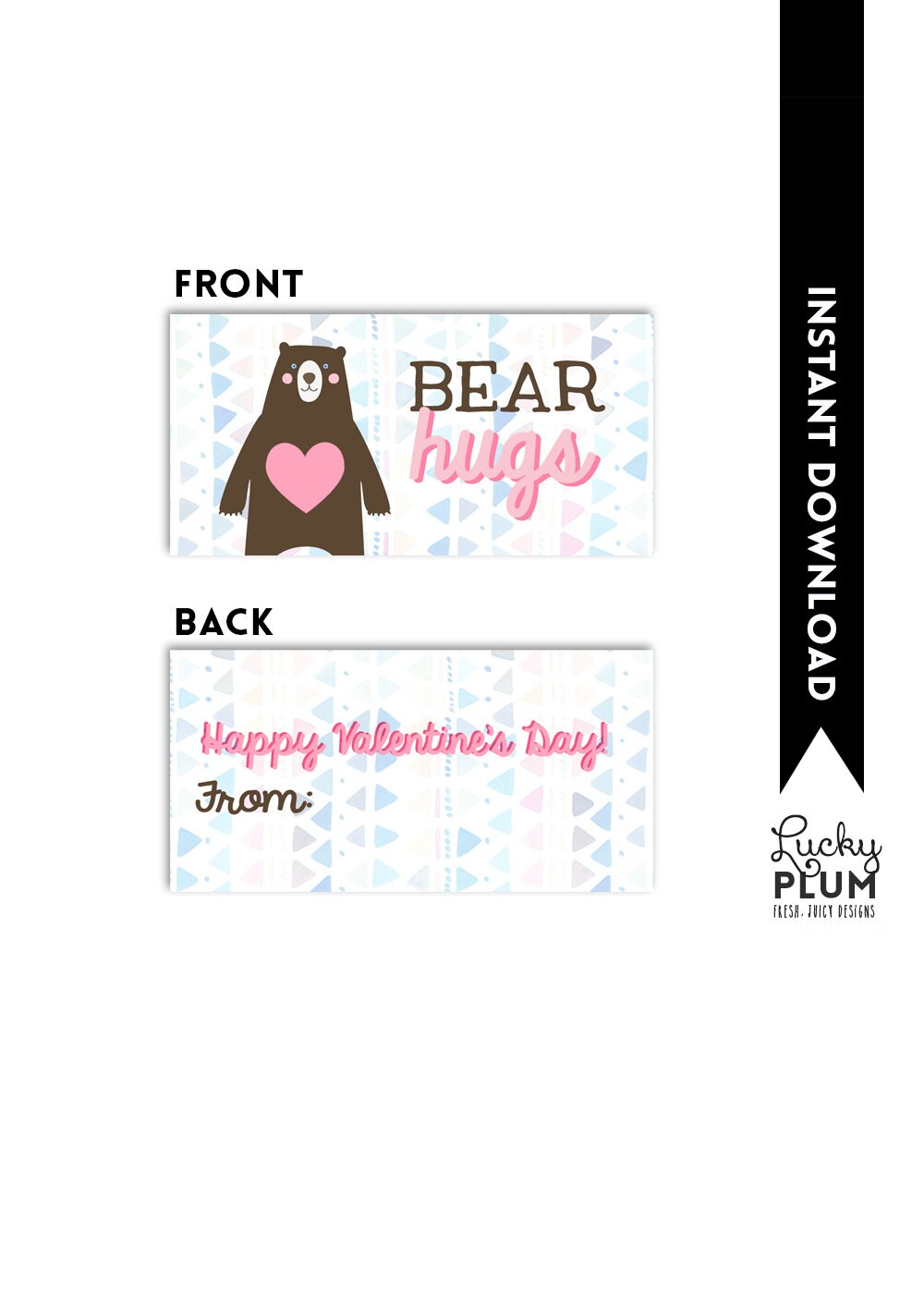 Bear Hugs Valentine Printable / Gummy Bear Valentine Printable | Etsy