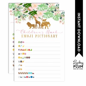 Girl Safari Advice for Parent-to-be / Pink Gold Jungle Advice for Parent-to-be / Floral Animals Baby Shower Games / DIY Printable SF05 image 2