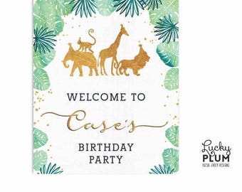 Safari Welcome Sign  / Animal Welcome Sign  / Birthday Welcome Sign  / Elephant Welcome Sign / Lion Welcome Sign / Jungle SF01