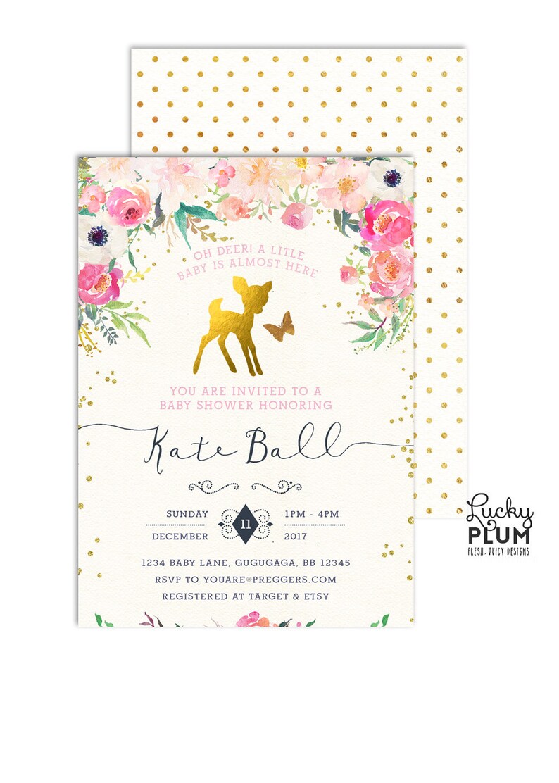 Deer Baby Shower Invitation Bambi Baby Shower Invitation Etsy