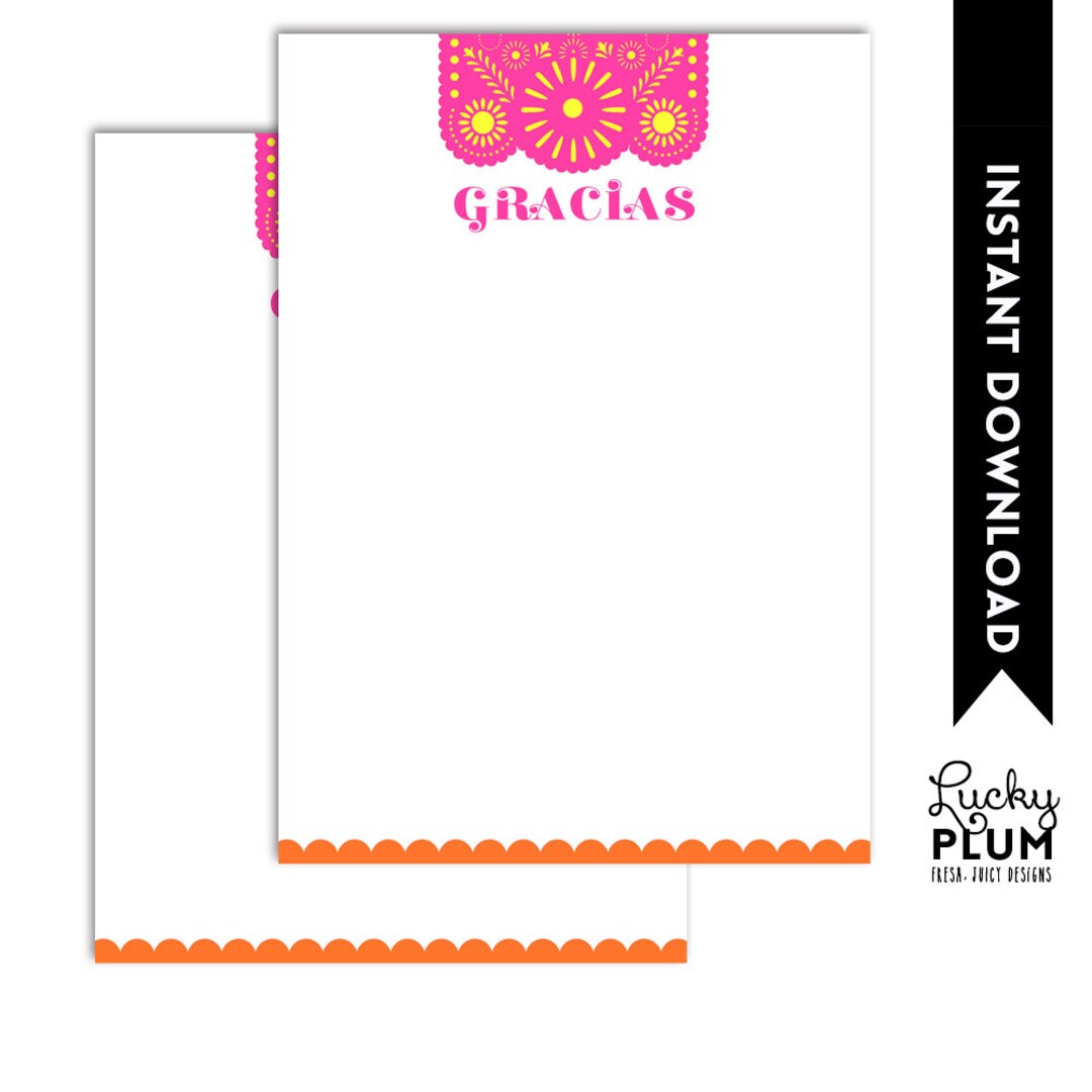 Fiesta Thank You Card / Tribal Thank You Card / Mexican Fiesta Thank ...