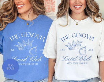 Genovia Social Club Personalized Princess Diaries Comfort Colors Bachelorette Party Shirt Customizable Mia Thermopolis Custom Gift y2k Bride