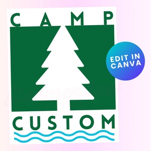 Custom Camp Bachelorette bewerkbare canvassjabloon Camp Walden Parent Trap Vintage Camp Bachelorette Gepersonaliseerde Camp Bachelorette Customs