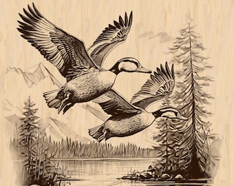 Laser Burn PNG | Duck | Hunting | Engrave | Laser Ready | Digital Design File | Birds | wildlife