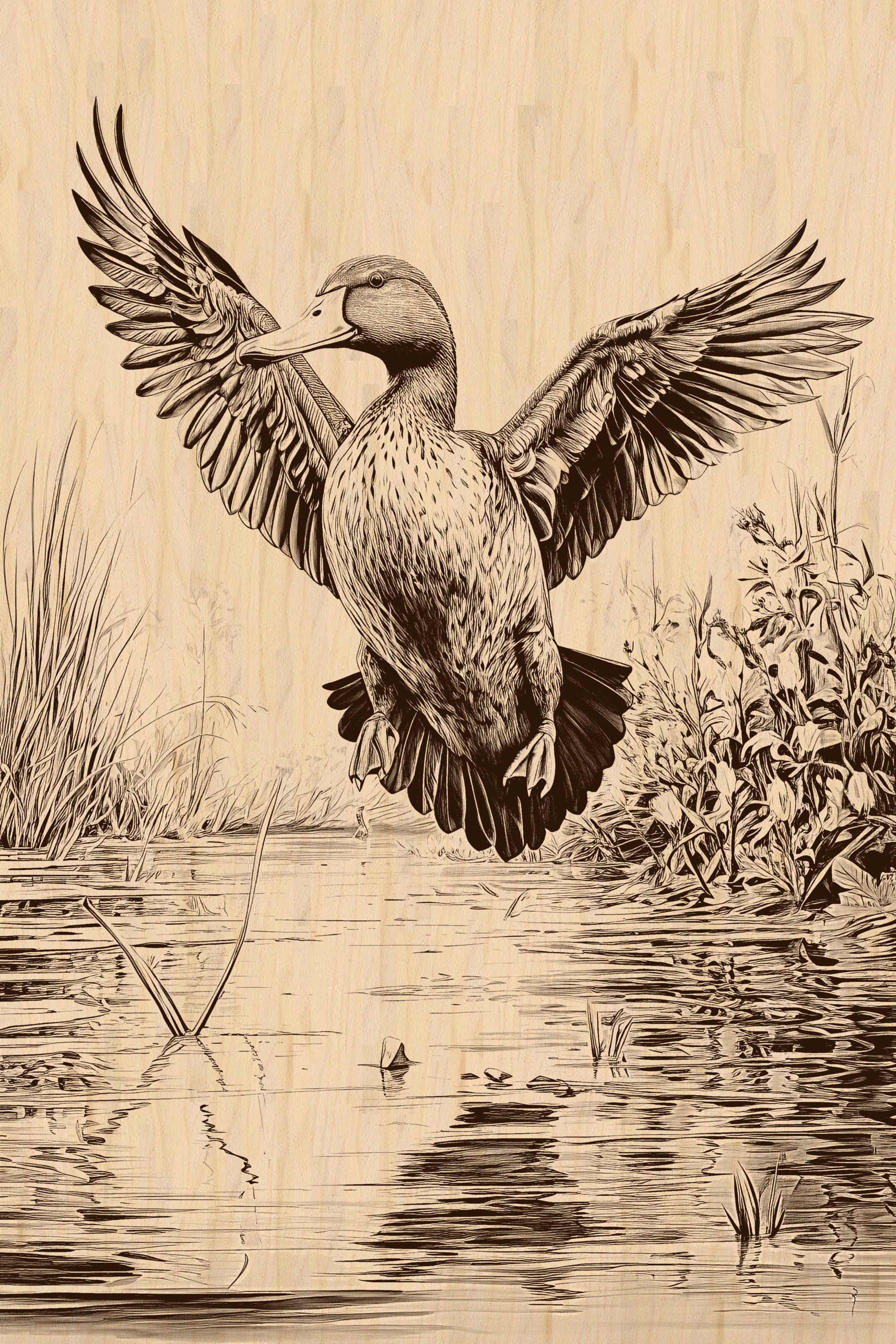 Laser Burn PNG | Duck | Engrave | Laser Ready | Digital Design File | Duck Hunter | wildlife