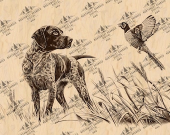 German Shorthaired Pointer Laser Engraving: Hunting Dog PNG JPEG (Digital Download)