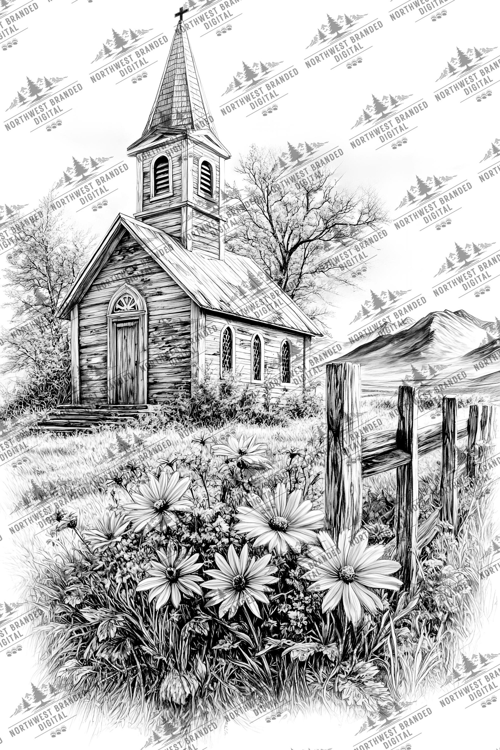 Rustic Church Laser Engraving File: Farmhouse Chapel Design (digital ...