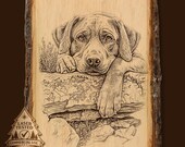 Realistic Labrador Engraving File, Dog Memorial Art (PNG)