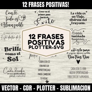 12 Positive Phrases vector svg / Positive Phrases / Latina png / cdr / Beautiful Phrases / Plotter Silhouette circut digital / Laser Cut