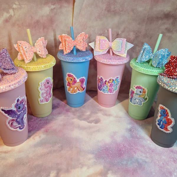 My Little Pony Bling Rhinestone Cold Cups 24oz Personalised Name Cute Custom