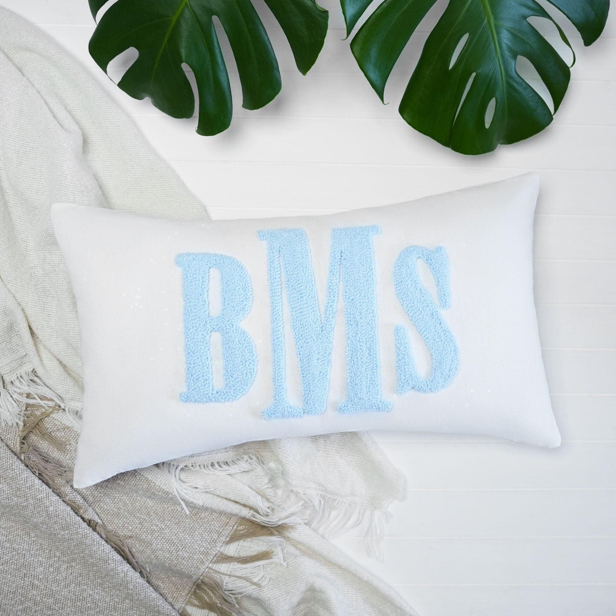 Monogram Custom Punch Needle Pillow, Embroidery Gift for Couple, Initial Wedding Monogram, New Home Housewarming Gift, Home Decorations Gift