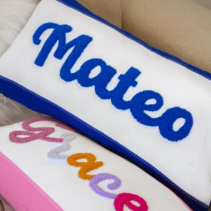 Custom Name Pillow Baby Shower Gift Punch Needle Pillow, Embroidered Throw Pillow, Baby Bedroom Decor, Personalized Pillowcase,Gift for Kids