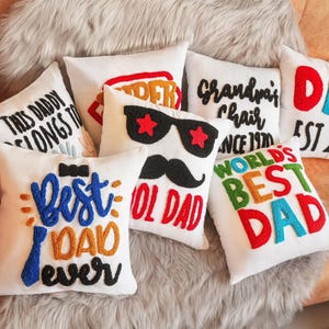 Almofadas bordadas para o Dia dos Pais, presente para o pai, ideia de presente para o papai, almofada personalizada, almofada personalizada para o pai, dia dos pais engraçado, presente para ele