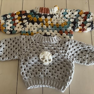 Crochet Baby Sweater (0-3 months)