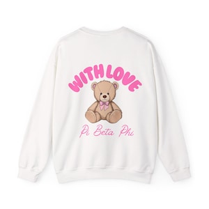 Sudadera de hermandad, camiseta con letras griegas, ropa universitaria, suéter de fraternidad, cuello redondo Pi Beta Phi