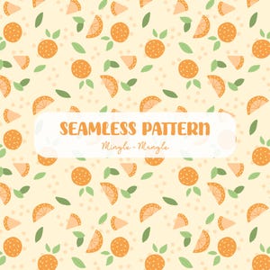 Orange Citrus Seamless Pattern | Cute Fruit Digital Paper | Summer Orange Repeat Print | Citrus Surface Pattern Design | Instant Download