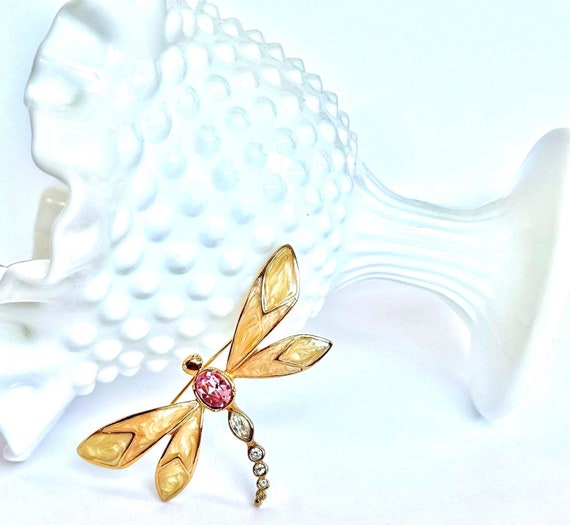 Vintage Dragonfly Brooch Signed by Kenneth J Lang