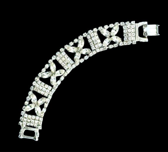Mid-Century Modern Rhinestone Bracelet - image 2