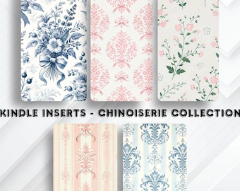 Chinoiserie Coquette Kindle Insert Pack | Kindle Printable Inserts Collection | Kindle Clear Case Inserts