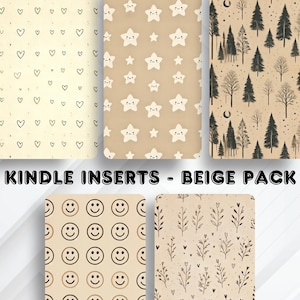 Kindle-insats beige förpackning | Digital konst | Kindle genomskinliga fodral | Estetik