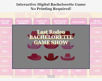 Last Rodeo Bachelorette Party Game! Bachelorette Gameshow