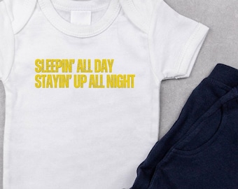 Sleepin' All Day Baby Bodysuit | Punk Rock Music Outfit | Shower Gift