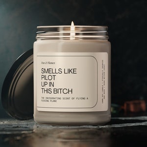 Smells Like Pilot Up in this B**** Candle, Pilot Gifts for Men, Gifts for Him, Funny Pilot Gift, Airplane Candle, Aviation Gifts, Airplanes