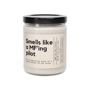 Smells Like a MF'n Pilot Candle, Pilot Gifts for Men, Pilot Gifts for Him, Funny Pilot Gift, Airplane Candle, Aviation Gifts, Airplanes image 2