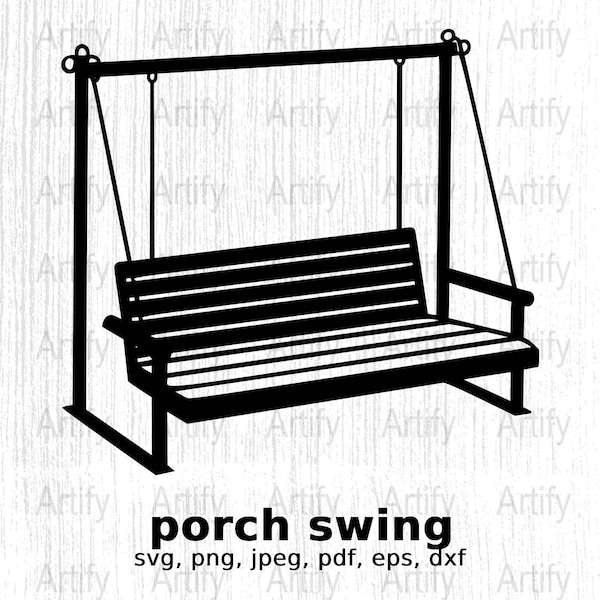 Porch Swing SVG,  Porch Swing Vector Cutting files for Silhouette Cameo, ScanNcut, for Commercial use, Instant Download, Outdoor Relaxation