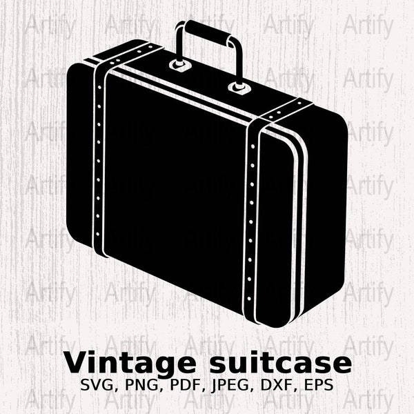 Vintage suitcase SVG, Vintage suitcase Vector Cutting files for Silhouette Cameo, ScanNcut, for Commercial use, Instant Download, luggage