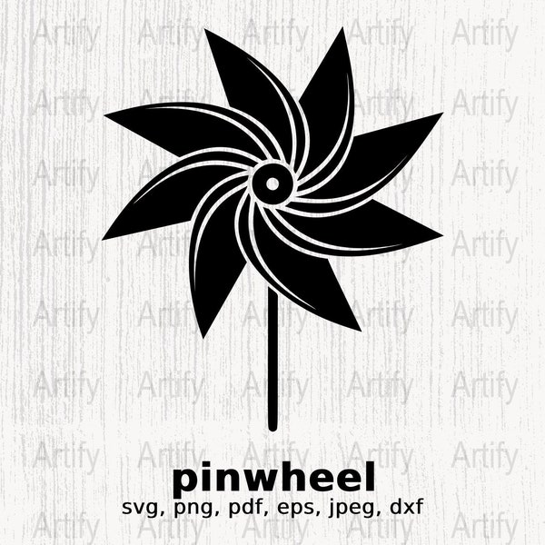 Pinwheel SVG, Pinwheel Vector Cutting files for Silhouette Cameo, scanNcut, for Commercial use, Printable Windmill Photo, Instant Download