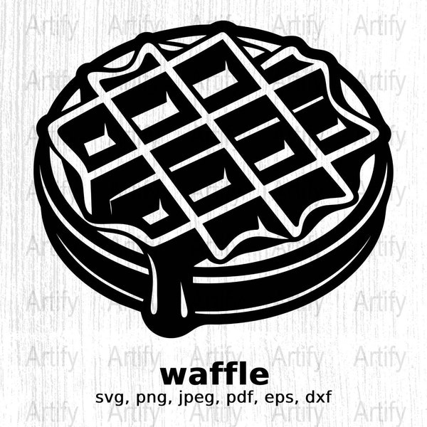 Waffle SVG,  Waffle Vector Cutting files for Silhouette Cameo, ScanNcut, for Commercial use, Instant Download,Image Download, Kitchen Decor