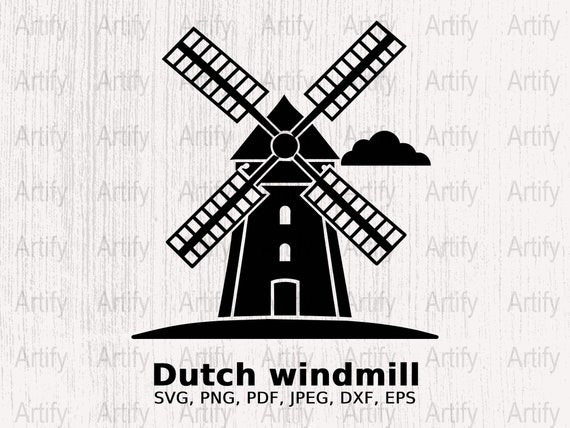 Dutch Windmill SVG, Dutch Windmill Vector Cutting Files for