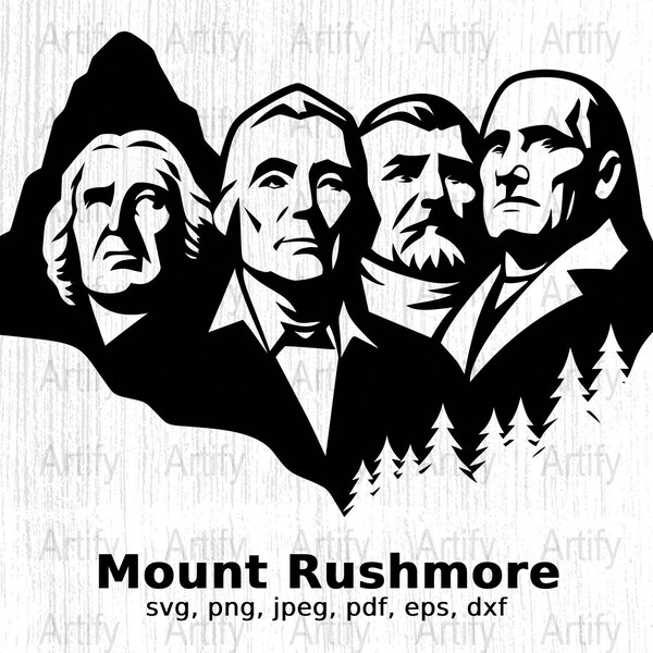 Mount Rushmore SVG,  Mount Rushmore Vector Cutting files for Silhouette Cameo, ScanNcut, for Commercial use, Instant Download, USA landmark